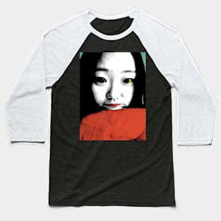 BEAUTIFUL FUNNY ASIAN GIRL POP ART COLOR Baseball T-Shirt